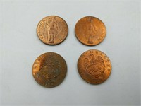 Collection of Massachusetts one cent coins