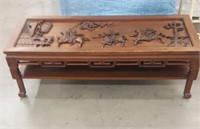 Fine vintage carved oak coffee table from Taiwan