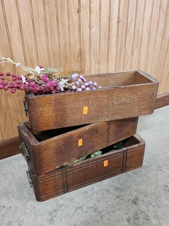 (3) older wooden drawers for display