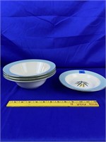 4pc International D.S rimmed soup bowls