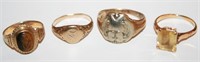 (4) Unmarked Rings (Possibly Some Gold)