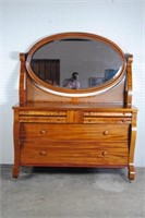 Empire Style Dresser w/ Oval Mirror