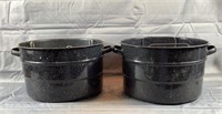 2 Enamel Canning Pots (No lids)