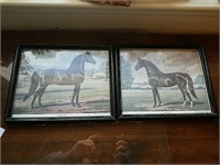 (2) Vintage Framed Horse Prints