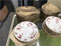 BONE CHINA BREAD PLATE AND SAUCERS