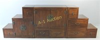 Asian Rosewood Double Side Step Tansu Cabinet
