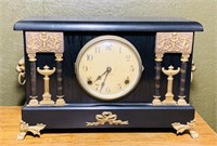 Sessions Mantle Clock,Lion Heads on ends, 15” x