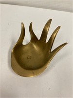 Brass hand shaped ashtray