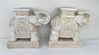 Pair of Terracotta Garden Ornament Elephants