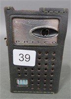 PHILCO HAND HELD RADIO AND CASE