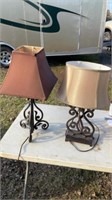 2 Table Top Metal Lamps 24 And 28 In Tall