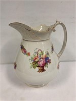 Rose porcelain pitcher. 11” tall