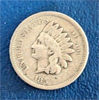 1859 Indian Head cent coin. Copper Nickel. In