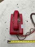 Vintage ITT telephone- red