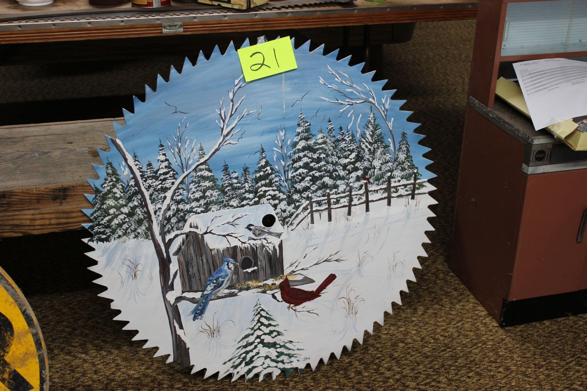 Hand painted saw blade