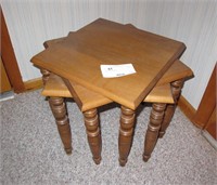 Set of three stacking tables