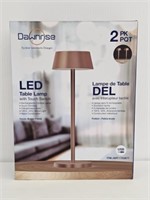 LED TABLE LAMP WITH TOUCH SWITCH - 2 PACK - WORKS