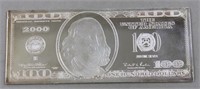 4 ounce silver $100 bill