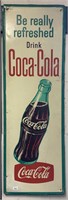 COKE STRIP SIGN - ANGLED BOTTLE 1960'S