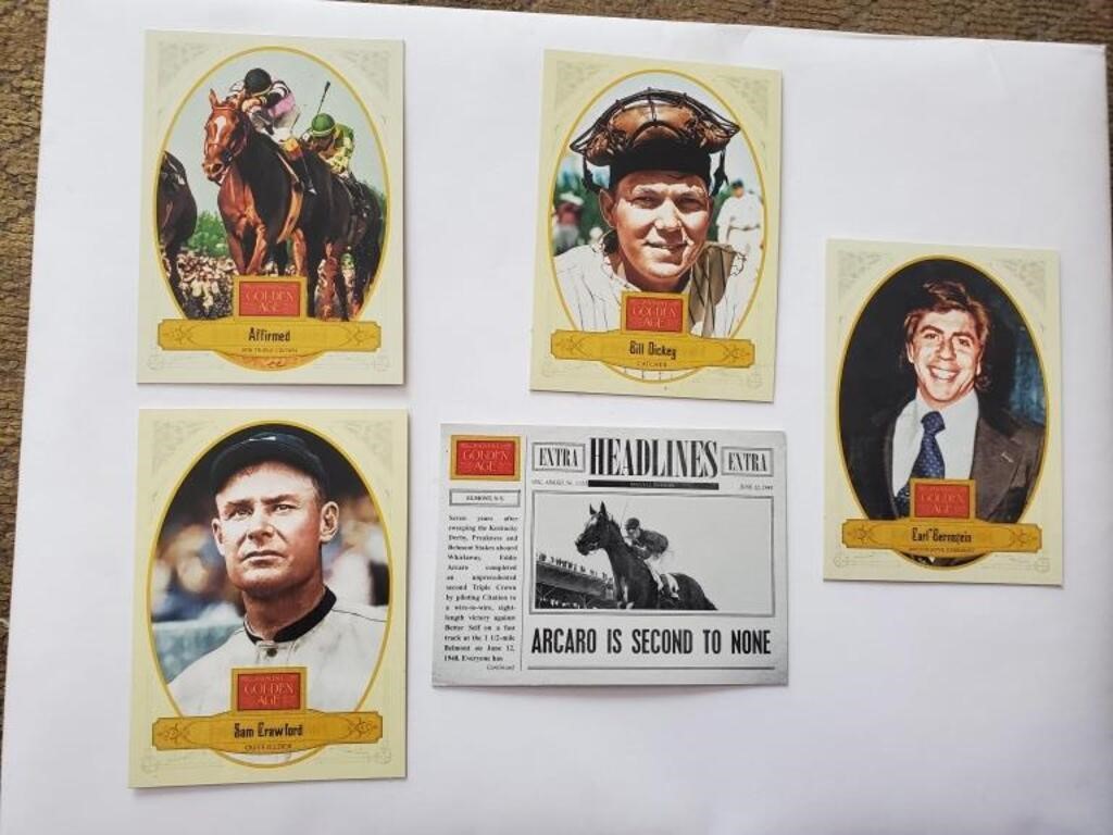 (5) 2012 Panini golden age trading cards