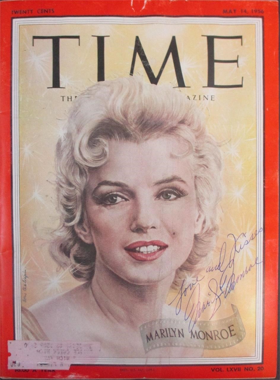 Marilyn Monroe Signed Time Magazine Cover May 1956