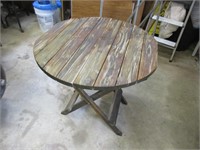Folding outdoor wood table 30"
