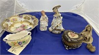 Pile of China - Bowls - Creamers - Figurines