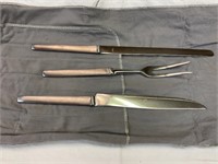 Stainless steel carving set