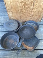 Cast-iron skillets and Dutch oven