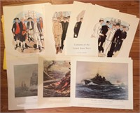 US Navy lithographs. Uniforms of the US Navy &