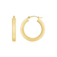 14k Gold Square Tube Hoop Earrings