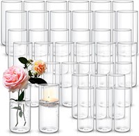 36 Pcs Clear Glass Cylinder Vases  8 Inch Tall