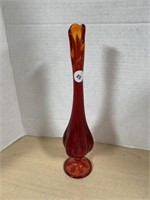 Red / Orange Glass Bud Vase