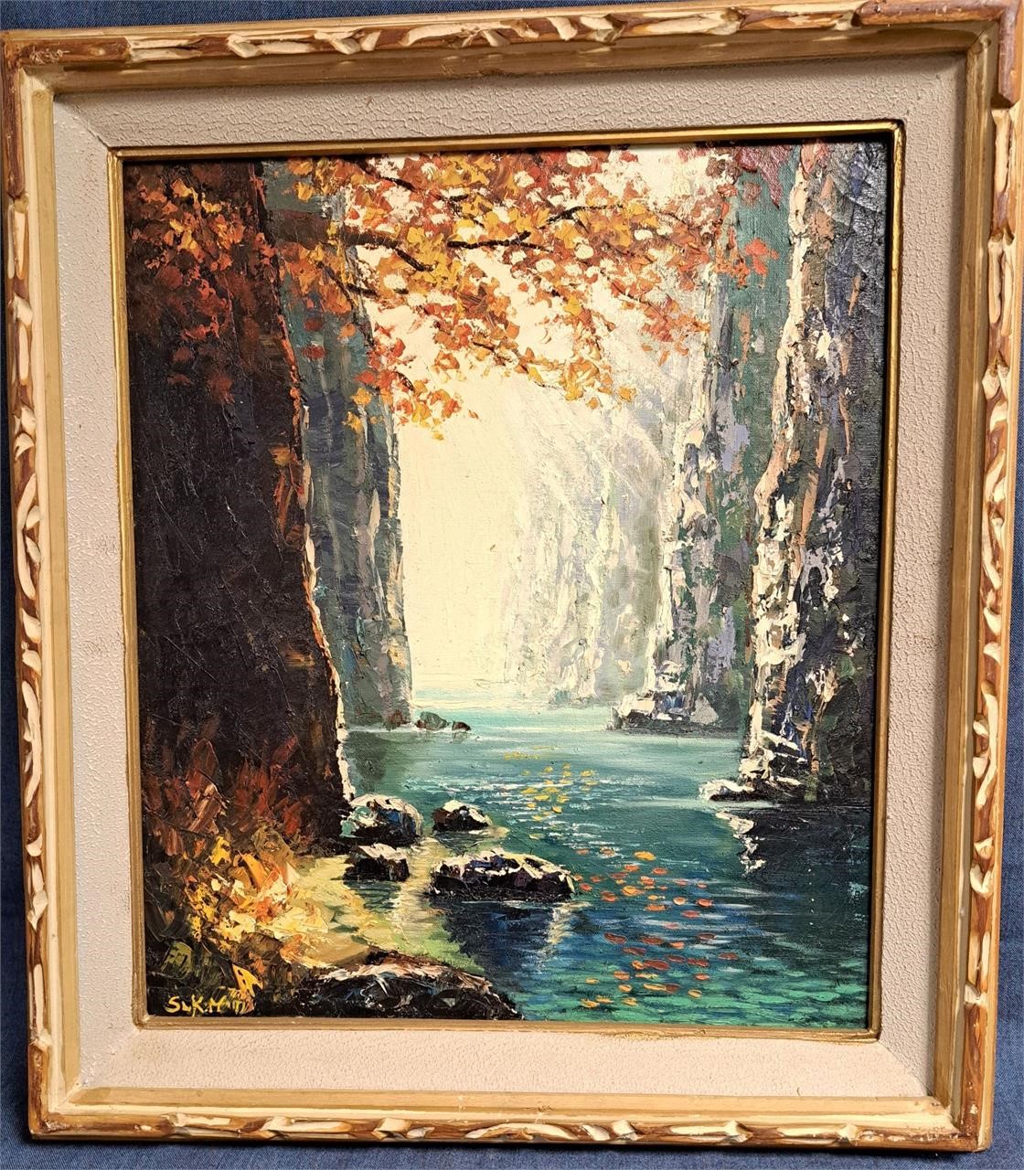 ORIGINAL FRAMED PAINTING FROM KOREA SIGNED SEE PIC