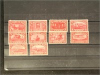 US Stamps #Q1-Q10 mint hinged group, fresh & brigh