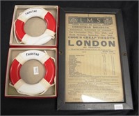 Pair souvenir 'Fairstar' ship memorabilia