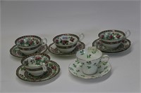 LOT OF 5 AYNSLEY TEA CUPS AND SAUCERS