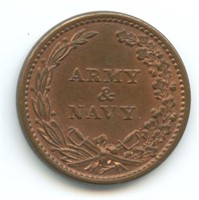 Civil War Patriotic Token: 166/312 - Army & Navy,