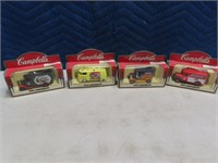 (4) Collectible CAMPBELLS SOUP Diecast Cars oncard