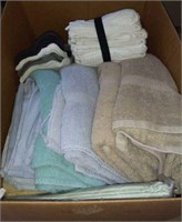 Box of towels, washcloths Etc