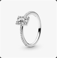 Zircon Silver Women's Engagement Ring - Size 9 - 9