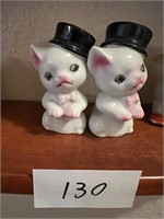 KITTEN IN TOP HAT SALT & PEPPER SHAKERS