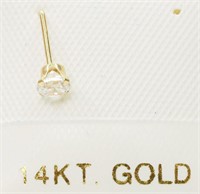 6V- 14K Yellow Gold "C" Nose Pin