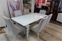 Frosted Glass Table with six chairs