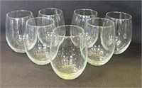 7 vintage stemless wine glasses