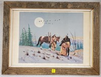 Daniel Solner Native American Print in Wood Frame