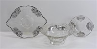 3pc Vintage Silver Overlay Serving Dishes