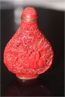 Chinese Cinnabar Style Resin Snuff Bottle