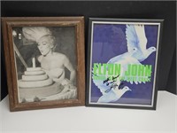 Elton John Auto and Marilyn Monroe Print - No COA