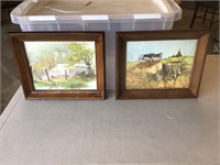 2 PICTURE FRAMES WITH FARM SCENES